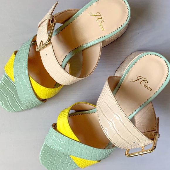 J. Crew Shoes - J. Crew Sandals Embossed Pastel 7 1/2